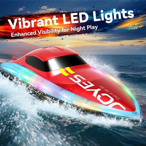 4DRC S7 RC Boat for Adults & Kids, High-Speed at 30KMH with 7 Mode LED Lights, Remote Control Boat for Pools and Lakes, 2 Rechargeable Batteries, Ideal Water Play Toy Gift for Boys & Girls in Saudi Arabia