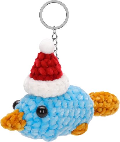 Capybara Keychain Hand-Knitted Pink Pig Platypus Plush Keychain Cute Decor for Women Birthday Gifts in Kuwait