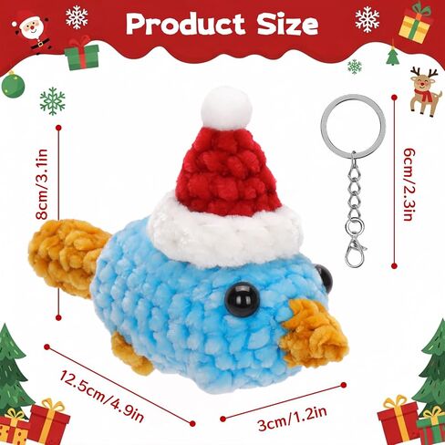 Capybara Keychain Hand-Knitted Pink Pig Platypus Plush Keychain Cute Decor for Women Birthday Gifts in Kuwait