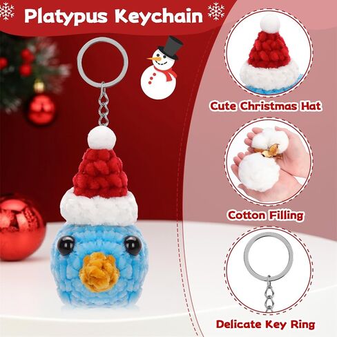 Capybara Keychain Hand-Knitted Pink Pig Platypus Plush Keychain Cute Decor for Women Birthday Gifts in Kuwait