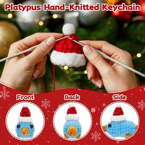 Capybara Keychain Hand-Knitted Pink Pig Platypus Plush Keychain Cute Decor for Women Birthday Gifts in Kuwait