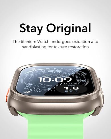 ESR for Apple Watch Ultra 2/1 Case with Screen Protector 49mm (2024/2023/2022), Military Grade Protection, Aluminum Alloy Case with 2 Pack Armorite Glass Protector Set, Stay Original, Black in Saudi Arabia