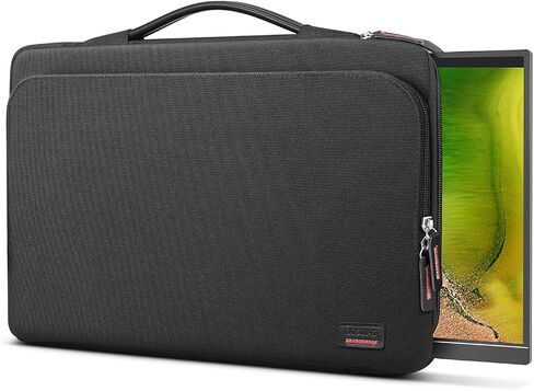 16.1/15.6 Inch Portable Monitor Case, 15.6 inch Laptop Protective Carrying Cover with PU Handle, Large Accessory Pocket and Water Resistant for Travel Monitor Bag Display Screen Sleeve, Black in Saudi Arabia