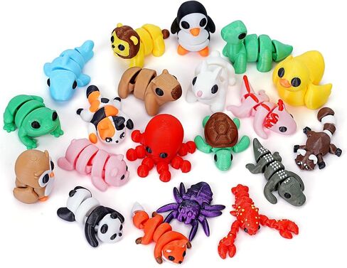 30pcs مجموعة الحيوانات المطبوعة ثلاثية الأبعاد ، 1.96in mini 3d الحيوانات المطبوعة ، التماثيل الحيوانية رائعة لعبة الحيوانات الأليفة لطيفة لطيف ، لعبة تململ مرنة لطيفة لزينة المكتب ، تفضل الحفلات in Kuwait