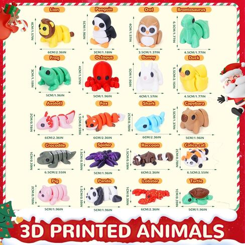 30pcs مجموعة الحيوانات المطبوعة ثلاثية الأبعاد ، 1.96in mini 3d الحيوانات المطبوعة ، التماثيل الحيوانية رائعة لعبة الحيوانات الأليفة لطيفة لطيف ، لعبة تململ مرنة لطيفة لزينة المكتب ، تفضل الحفلات in Kuwait