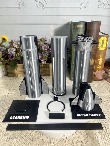 SpaceX Starship Rocket Model Set NASA Gift - Dragon Ship Heavy Falcon 9 Booster, 3D Printing, Desktop Decorations, Aerospace Collectibles, Gifts for Kids Adult Space Lovers, Black, White in Saudi Arabia