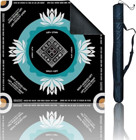 Mahjong Mat مع Tech Velvet ، قابلة للغسل الماكينة ، تقليل الضوضاء ، مضاد للانزلاق ، وملمس خالي من التجعد ، اللمسة الناعمة ، قاعدة اللعبة ، مع حقيبة حمل: 32.4 بوصة حصيرة للبوكر واللوحة والبلاط والدومينو (الأخضر) in Kuwait