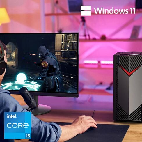 Acer Nitro 60 N60-640-UR26 Gaming Desktop | Intel Core I7-14700F 20-Core Processor | NVIDIA GEFORCE RTX 5060 TI Graphics (791 AI TOPS) | 32GB DDR5 | 2TB PCIE GEN 4 SSD | Wi-Fi 6 | جيجابت إيثرنت in Kuwait