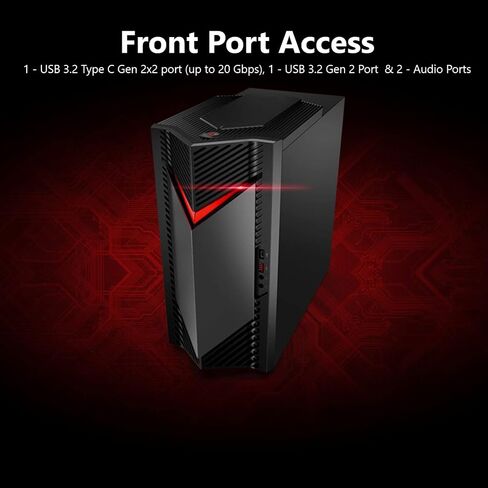 Acer Nitro 60 N60-640-UR26 Gaming Desktop | Intel Core I7-14700F 20-Core Processor | NVIDIA GEFORCE RTX 5060 TI Graphics (791 AI TOPS) | 32GB DDR5 | 2TB PCIE GEN 4 SSD | Wi-Fi 6 | جيجابت إيثرنت in Kuwait