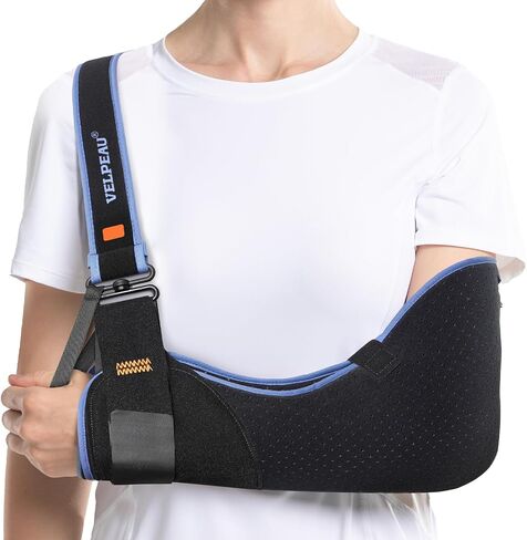 Felpeau Arm Sling Counder Contazer للنساء والرجال ، تناسب الذراع اليسرى أو اليمنى - دعامة دعم الكفة المدورة - حبال طبية للكتف ، الترقوة ، إصابة الكوع (نوع الراحة ، كبير: تمثال نصفي 33.5 ″ -41 ″) in Kuwait