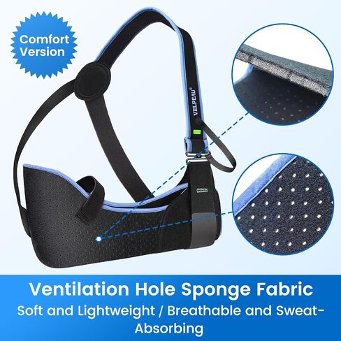 Felpeau Arm Sling Counder Contazer للنساء والرجال ، تناسب الذراع اليسرى أو اليمنى - دعامة دعم الكفة المدورة - حبال طبية للكتف ، الترقوة ، إصابة الكوع (نوع الراحة ، كبير: تمثال نصفي 33.5 ″ -41 ″) in Kuwait
