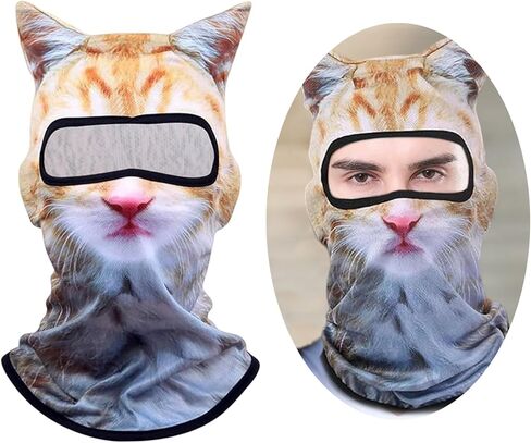 3D Cat Sheisty Ski Balaclava Face Mask with Ears Animal Ski Mask for Music Festivals Halloween Outdoor Antists in Kuwait