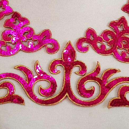 3pcs الترتر الذهب زين البقع ملصق التطريز DIY أزهار (E) in Saudi Arabia