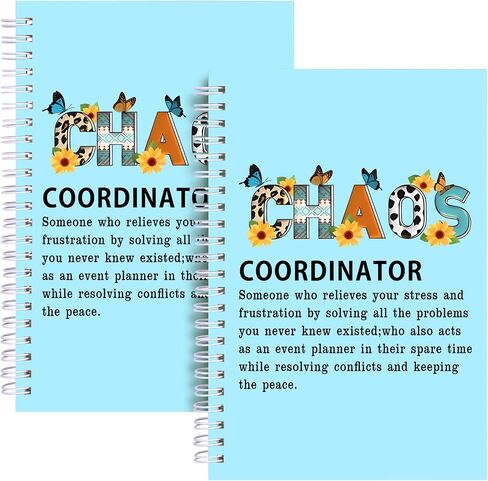 2 Pcs Chaos Coordinator Gifts Chaos Coordinator Hardcover 100 Pages Spiral Notebook,Administrative Professional Day Gift Notebook for Work, Thank You Gifts for Boss Coworker Teacher Nurse (Chaos Coordinator) in Saudi Arabia