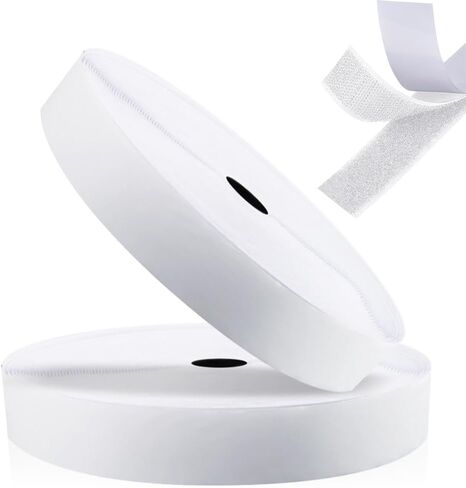 2 Inch x 16.5 Feet Sew on Hook and Loop Strips, Interlocking Tape for Fabric, Sew on Fastener Strips for Sewing Crafts, Clothing, DIY Projects, Non Adhesive Hook and Loop Tape, White in Kuwait