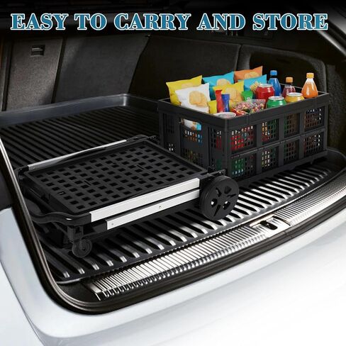 Collapsible Shopping Cart on Wheels, Folding Shopping Cart with 360° Swivel Wheels, Multi Use Utility Cart Adjustable Portable Trolley, Used for Picnic, Supermarket, Gray in Saudi Arabia