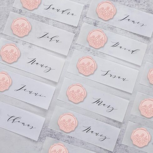 UNIQOOO Wax Seal Stickers - Baby‘s Breath Wedding Invitation Envelope Seal Stickers, Botanical 50 Pcs Self- Adhesive Antique Gold Stickers, Perfect for Invitation, Gift Wrapping, Crafts (Blush Pink) in Kuwait