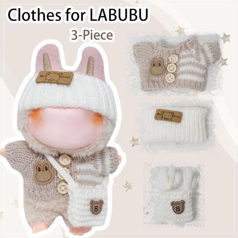 Clothes for Dolls, Clothes Set with Charm Bracelet for 17cm Dolls, Adorable Dress-Up Accessories for Doll (Purple Cat) in Saudi Arabia