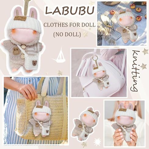 Clothes for Dolls, Clothes Set with Charm Bracelet for 17cm Dolls, Adorable Dress-Up Accessories for Doll (Purple Cat) in Saudi Arabia