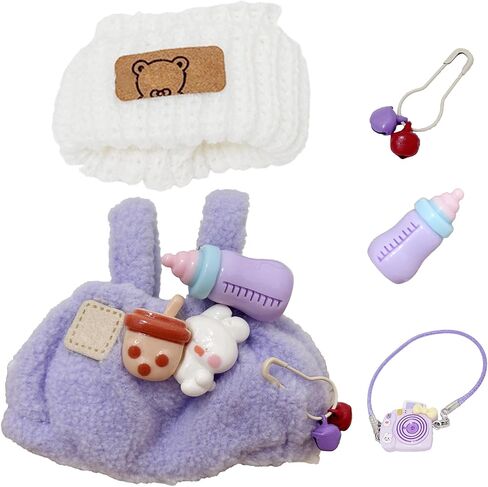 Clothes for Dolls, Clothes Set with Charm Bracelet for 17cm Dolls, Adorable Dress-Up Accessories for Doll (Purple Cat) in Saudi Arabia