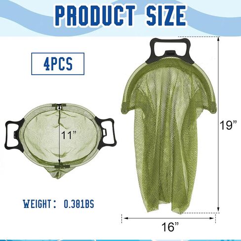 4 PCS CLAM Diving Lobster CHUM CHUM FOR MALTWARD MESH MESH LAG مع قفل مقبض للغوص في صيد الأسماك (الأزرق) in Saudi Arabia