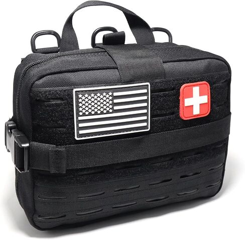 Tactical Molle First Aid Pouch for Duty Belt, Vest IFAK Rip-away EMT First Aid Pouches Tactical Molle Medical Kit Pouch for Travel, Hiking, Hunting Black in Kuwait