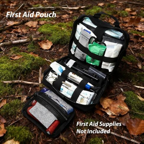 Tactical Molle First Aid Pouch for Duty Belt, Vest IFAK Rip-away EMT First Aid Pouches Tactical Molle Medical Kit Pouch for Travel, Hiking, Hunting Black in Kuwait