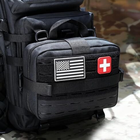 Tactical Molle First Aid Pouch for Duty Belt, Vest IFAK Rip-away EMT First Aid Pouches Tactical Molle Medical Kit Pouch for Travel, Hiking, Hunting Black in Kuwait