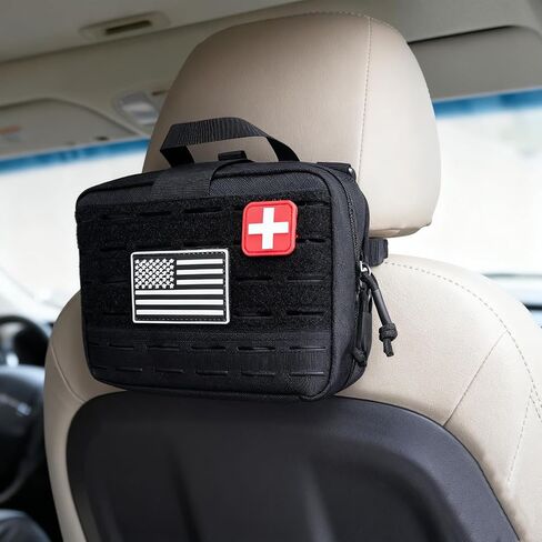 Tactical Molle First Aid Pouch for Duty Belt, Vest IFAK Rip-away EMT First Aid Pouches Tactical Molle Medical Kit Pouch for Travel, Hiking, Hunting Black in Kuwait