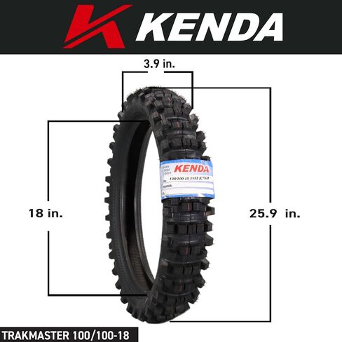 Kenda Trakmaster K760 110/90-19 Rear Tire for Motorcycles, Dirt Bikes, and City Bikes - Durable Off-Road & Street Performance with Keychain 110x90x19 in Saudi Arabia