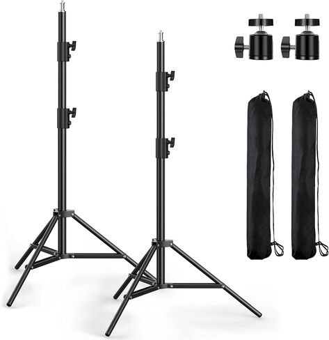 Photography Light Stand, 110"/9.2ft/280cm Portable Reverse Folding Tripod with Travel Bag Aluminum Heavy Duty for Camera,Video,Softboxes,Umbrell,Wedding Outdoor Video Shooting （2 Pack） in Saudi Arabia