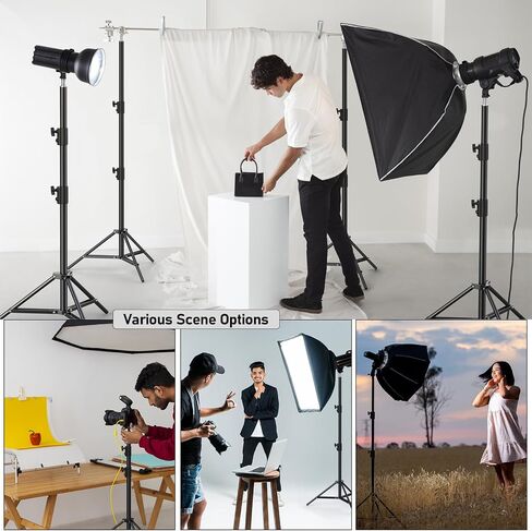 Photography Light Stand, 110"/9.2ft/280cm Portable Reverse Folding Tripod with Travel Bag Aluminum Heavy Duty for Camera,Video,Softboxes,Umbrell,Wedding Outdoor Video Shooting （2 Pack） in Saudi Arabia