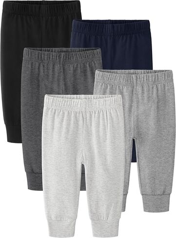 5 قطع من سراويل الأطفال للجنسين 0-24 شهرًا، سراويل قطنية للأطفال الأولاد والبنات قابلة للسحب للأولاد والبنات، متعددة الألوان in Kuwait