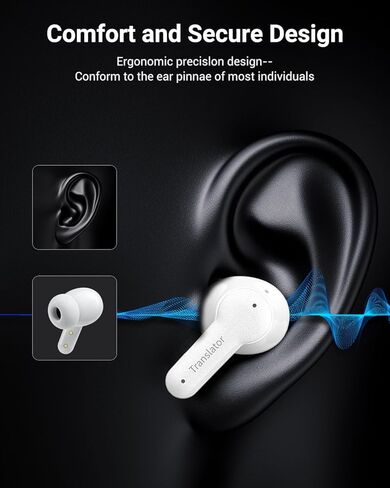 Translation Earbuds Real Time for 144 Languages, AI Translator Earbuds for iPhone and Android, 3-in-1 Translation Headphones Translating Earbuds for Travel Business Learning in Kuwait