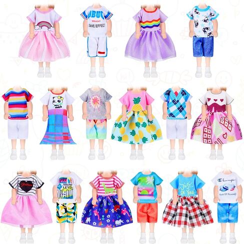 16 PCS Girl Doll Clothes ملابس جميلة ملابس دمية صغيرة 6 بوصة دمى ملحقات للأطفال ملابس عيد ميلاد (فتيات لطيفات) in Kuwait