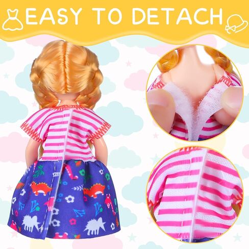 16 PCS Girl Doll Clothes ملابس جميلة ملابس دمية صغيرة 6 بوصة دمى ملحقات للأطفال ملابس عيد ميلاد (فتيات لطيفات) in Kuwait