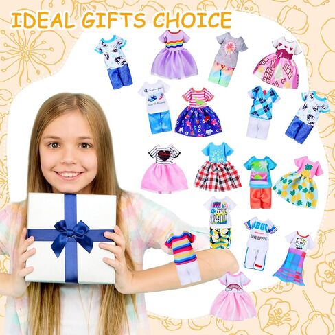 16 PCS Girl Doll Clothes ملابس جميلة ملابس دمية صغيرة 6 بوصة دمى ملحقات للأطفال ملابس عيد ميلاد (فتيات لطيفات) in Kuwait