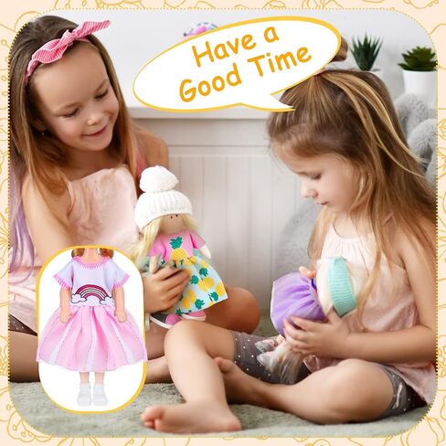 16 PCS Girl Doll Clothes ملابس جميلة ملابس دمية صغيرة 6 بوصة دمى ملحقات للأطفال ملابس عيد ميلاد (فتيات لطيفات) in Kuwait