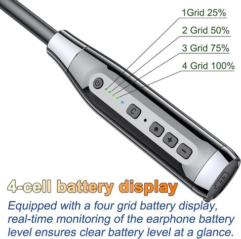 سماعات رأس Kinobo Neckband Bluetooth، 6.0 Bluetooth وقت تشغيل 120 ساعة، IPX7 سماعات أذن رياضية مقاومة للماء مع خاصية إلغاء الضوضاء مع ميكروفون مع فتحة بطاقة TF، ستيريو HiFi (أسود) in Kuwait