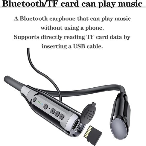 سماعات رأس Kinobo Neckband Bluetooth، 6.0 Bluetooth وقت تشغيل 120 ساعة، IPX7 سماعات أذن رياضية مقاومة للماء مع خاصية إلغاء الضوضاء مع ميكروفون مع فتحة بطاقة TF، ستيريو HiFi (أسود) in Kuwait