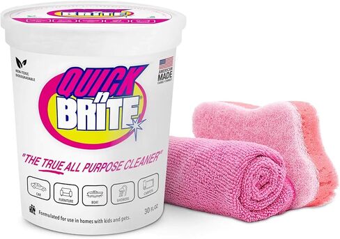 Quick 'n Brite All Purpose Cleaning Paste – Miracle Cleaner for Tough Stains, Biodegradable, Non-Toxic, Pet-Safe, Multi-Surface Stain Remover, Made in USA, 12 Oz in Kuwait