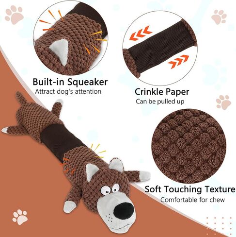 Dog Toys Cute Alligator Dog Toy Tough Plush Puppy Toy for Playtime, Training & Tug of War- Interactive Squeaky & Crinkle Chew Toy for Small to Large Dogs in Kuwait