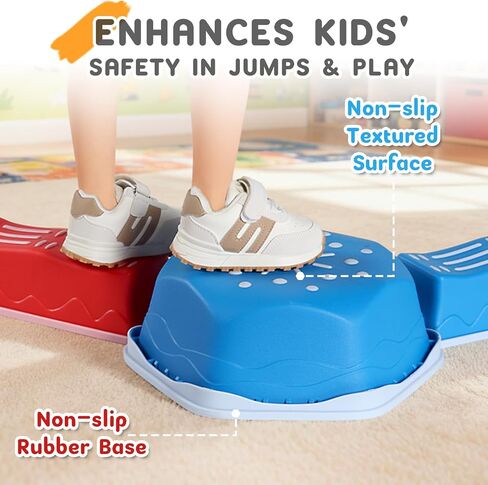 18Pcs Non‑Slip Balance Beam Stepping Stones for Kids Ages 3+ in Saudi Arabia