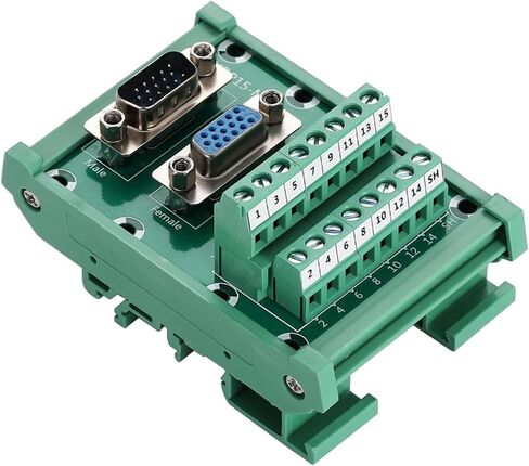 DB9 Male&Female DIN Rail Mount Interface Module, D-Sub Serial 9-pin Breakout Board Terminal Board Connector in Saudi Arabia