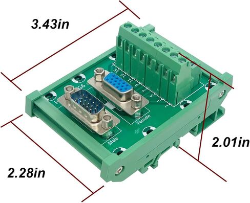DB9 Male&Female DIN Rail Mount Interface Module, D-Sub Serial 9-pin Breakout Board Terminal Board Connector in Saudi Arabia