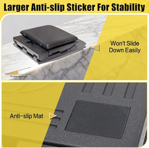 Foot Rest for Under Desk at Work Adjustable Foot Stool with Removable Pad Massage Beads, Height and Angle Adjustment Foldable Footrest for Office, Gaming, Chair (Black Plus) in Saudi Arabia