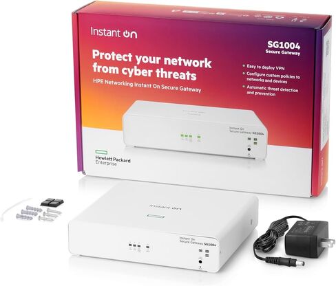 HPE Networking Estant on Secure Gateway SG1004 4-Port 1G Gateway Smart-Managed ، 4x 1GBase-T ، US Cord (S0G33A#ABA) in Saudi Arabia