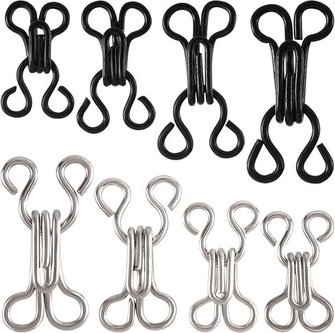 Hzopcw 80 أزواج خياطة الخطاف والإغلاق للعين للملابس ، مجموعة استبدال صدرية المعادن ، 9.1/12.7/14/16.3mm خياطة على المشابك المفاجئة لتنورة حمالة الصدر- الحرف اليدوية- الذهب in Kuwait