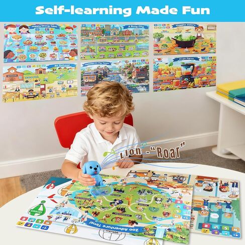 Talking Pen with Flash Cards Hooked on Phonics, Interactive Dinosaur Learning Reader-Electronic Sensory Toys for Kids with Autism, Audio Sound Recognition Early Educational Gift for Toddlers Ages 3-6 in Saudi Arabia