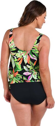 Maxine of Hollywood Women's Side Scoop Neck Dece Swimsuit أعلى ، Multi // Hibiscus Honey in Kuwait